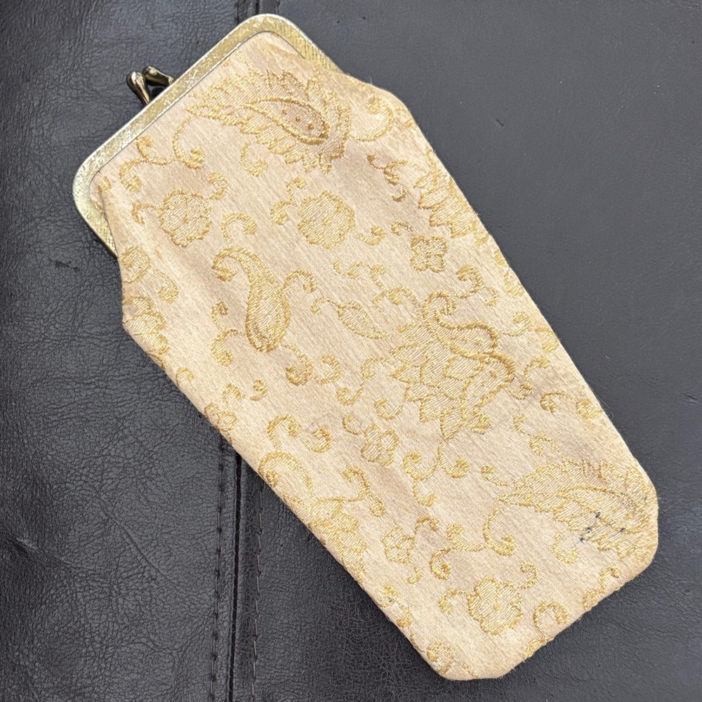 Vintage Gold Brocade Eyeglass Case